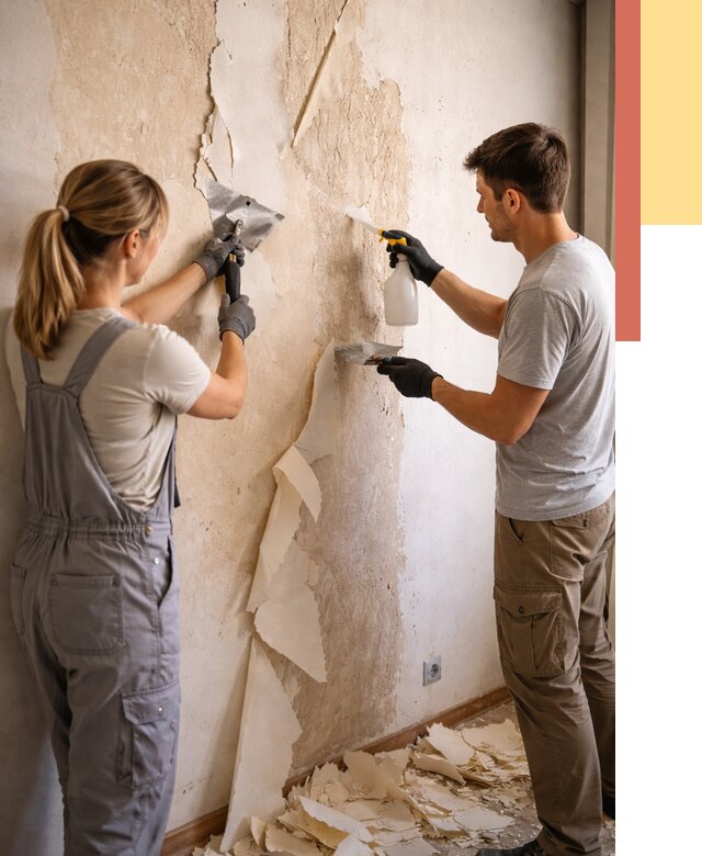 Снятие старых обоев в Нижнекамске от 5323 руб. под ключ недорого | ОТДЕЛОЧНИК-Нжм