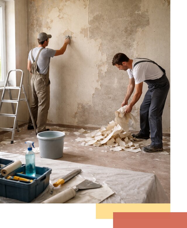 Снятие старых обоев в Нижнекамске быстро и качественно