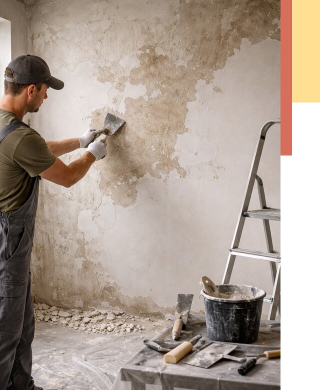 Снятие старой шпаклевки в Нижнекамске от 1876 руб. — быстро и недорого | ОТДЕЛОЧНИК-Нжм