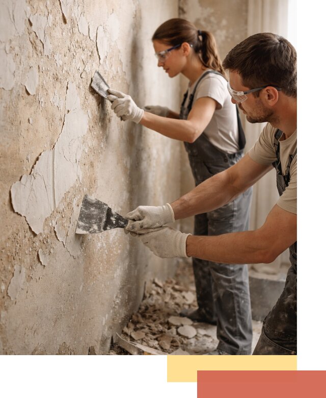 Снятие старой шпаклевки и подготовка поверхностей в Нижнекамске