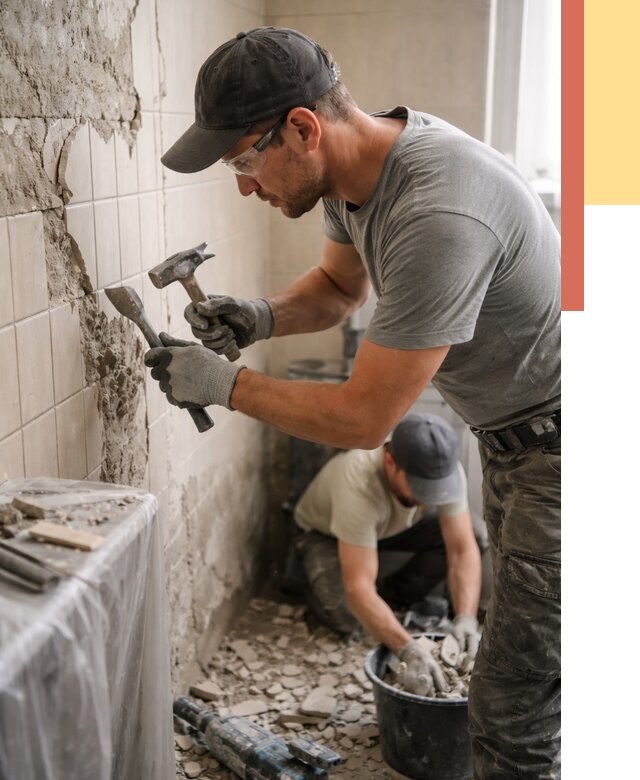 Демонтаж плитки со стен в Нижнекамске от 862 руб. — быстро и недорого | ОТДЕЛОЧНИК-Нжм