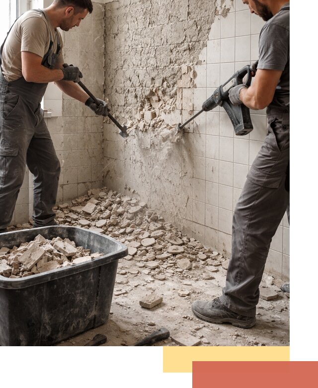 Демонтаж плитки со стен в Нижнекамске быстро и аккуратно