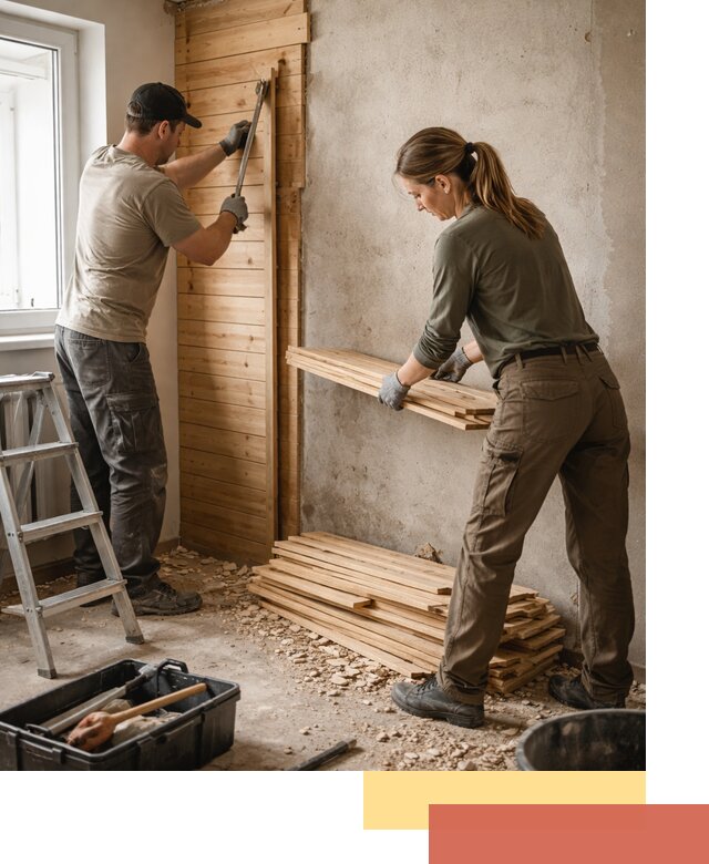 Демонтаж вагонки со стен в Нижнекамске — профессиональный демонтаж