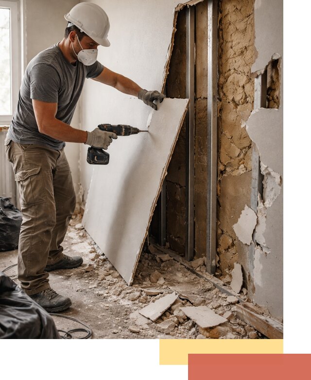 Демонтаж гипсокартона со стен в Нижнекамске качественно и быстро