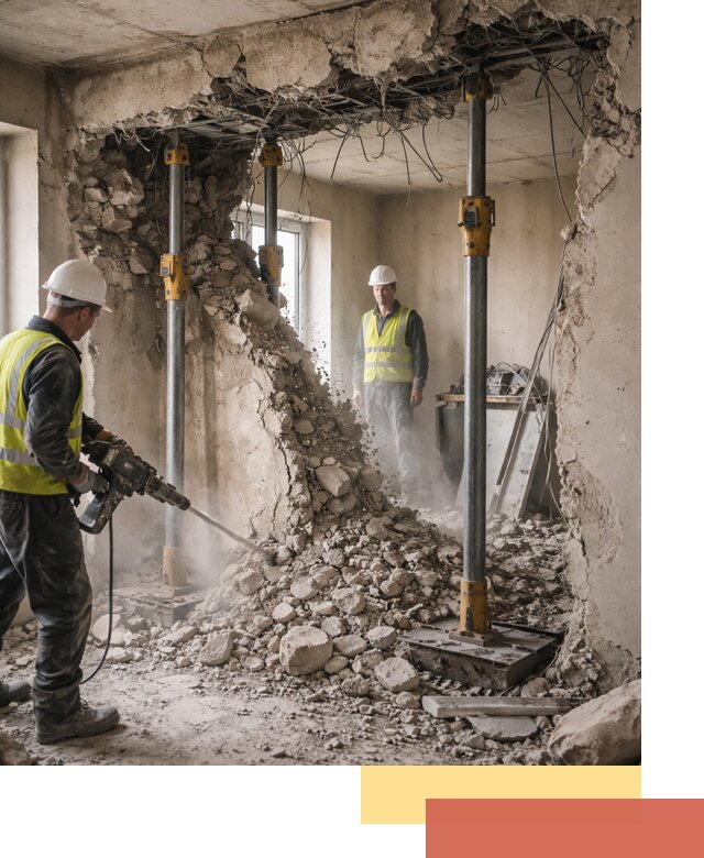 Снос несущих стен в Нижнекамске с гарантией безопасности и качества