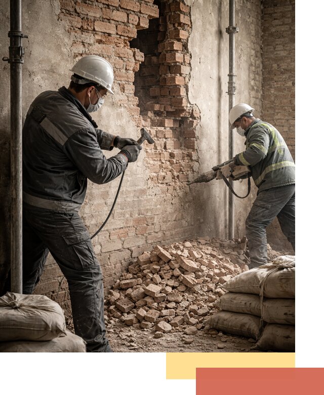 Демонтаж кирпичных стен в Нижнекамске быстро и безопасно