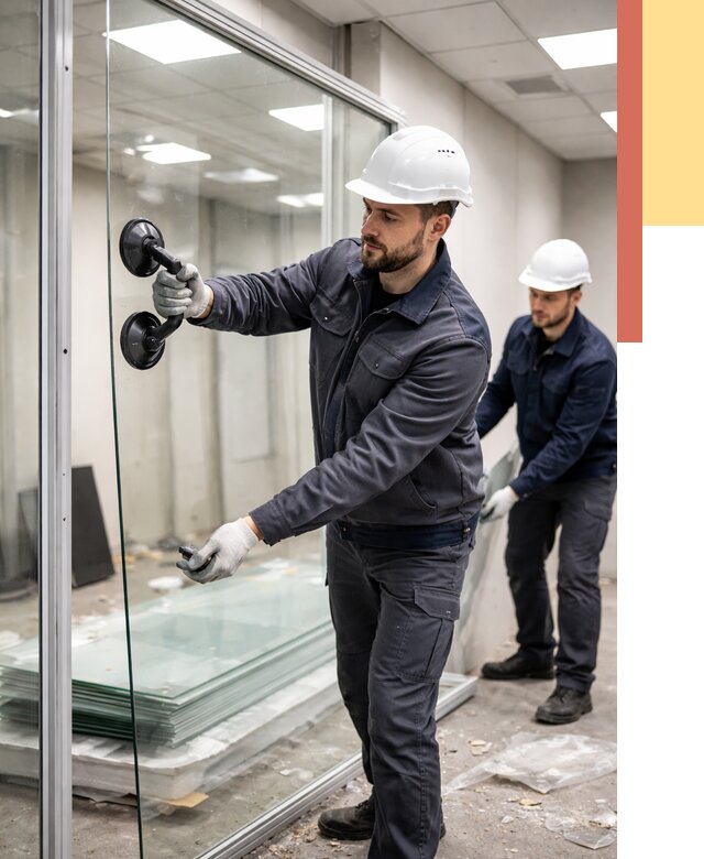 Демонтаж стеклянных перегородок в Нижнекамске от 3244 руб. — быстро и недорого | ОТДЕЛОЧНИК-Нжм