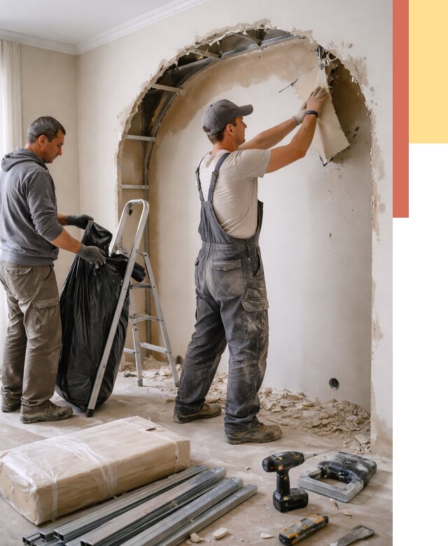 Демонтаж арки из гипсокартона в Нижнекамске от 3549 руб. — услуги под ключ | ОТДЕЛОЧНИК-Нжм