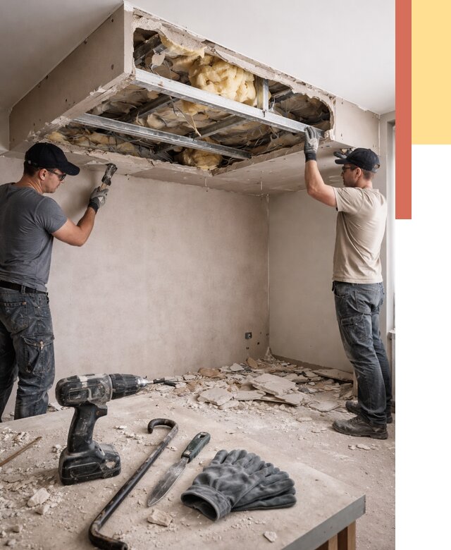 Демонтаж короба из гипсокартона в Нижнекамске от 1541 руб. — быстро и недорого | ОТДЕЛОЧНИК-Нжм