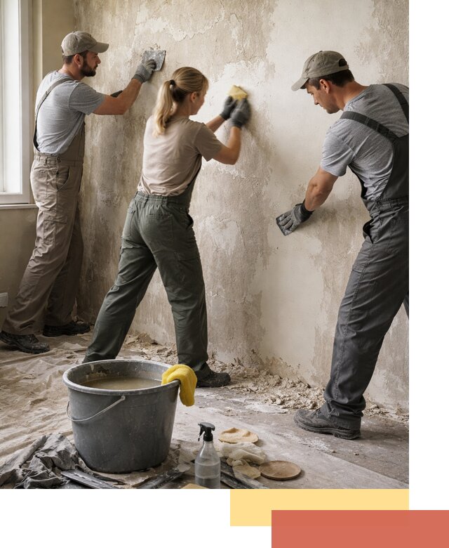 Очистка стен от клея и грунтовки в Нижнекамске качественно и быстро