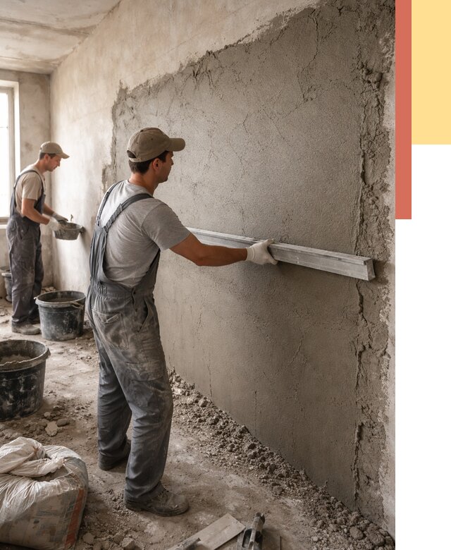 Цементная штукатурка стен в Нижнекамске от 4563 руб/м2 — быстро и недорого | ОТДЕЛОЧНИК-Нжм