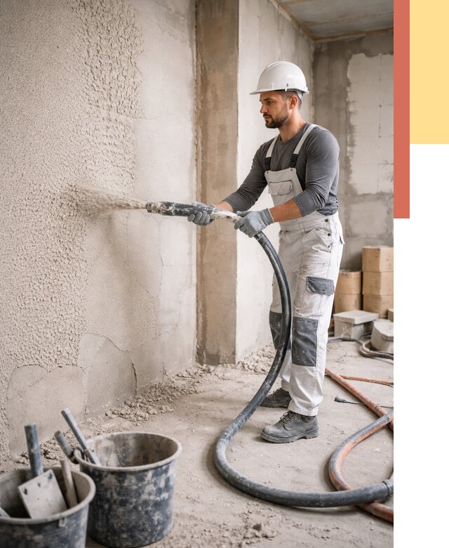 Машинная штукатурка стен в Нижнекамске под ключ от 6590 руб./м2 | ОТДЕЛОЧНИК-Нжм