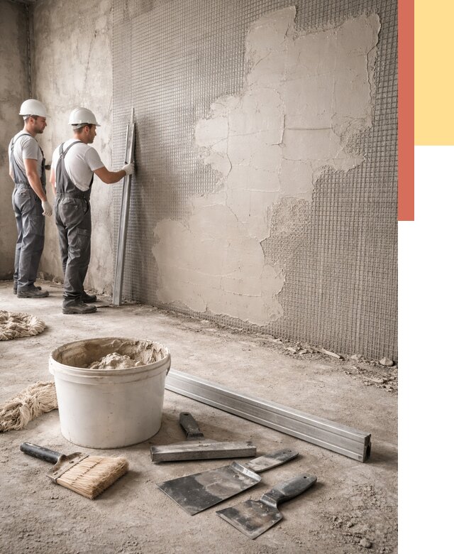 Штукатурка стен по сетке в Нижнекамске от 5576 руб./м2 — быстро и недорого | ОТДЕЛОЧНИК-Нжм