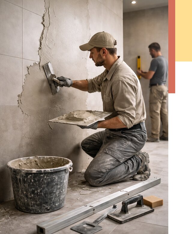 Штукатурка стен в ванной в Нижнекамске от 4563 руб./м² — выравнивание под ключ | ОТДЕЛОЧНИК-Нжм