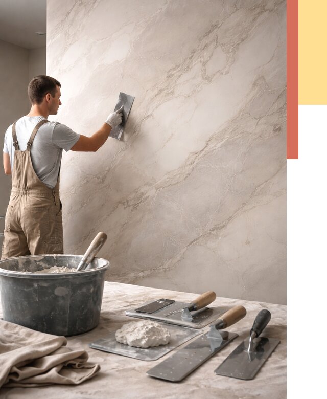 Декоративная штукатурка под мрамор в Нижнекамске от 2839 руб./м² — быстро и недорого | ОТДЕЛОЧНИК-Нжм