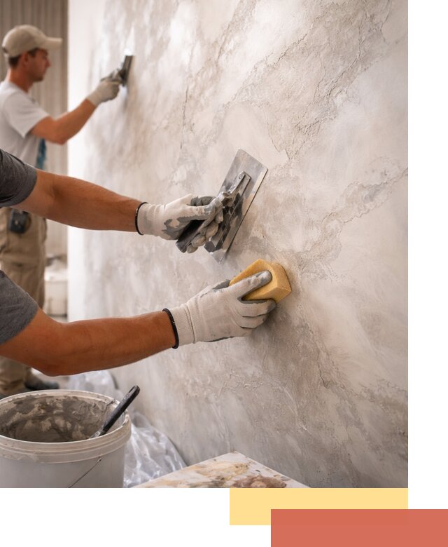 Декоративная штукатурка под мрамор в Нижнекамске для стен и потолков