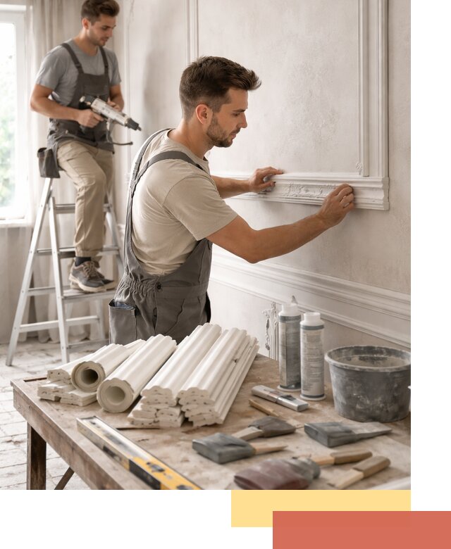 Монтаж лепнины на стены в Нижнекамске профессионально и качественно