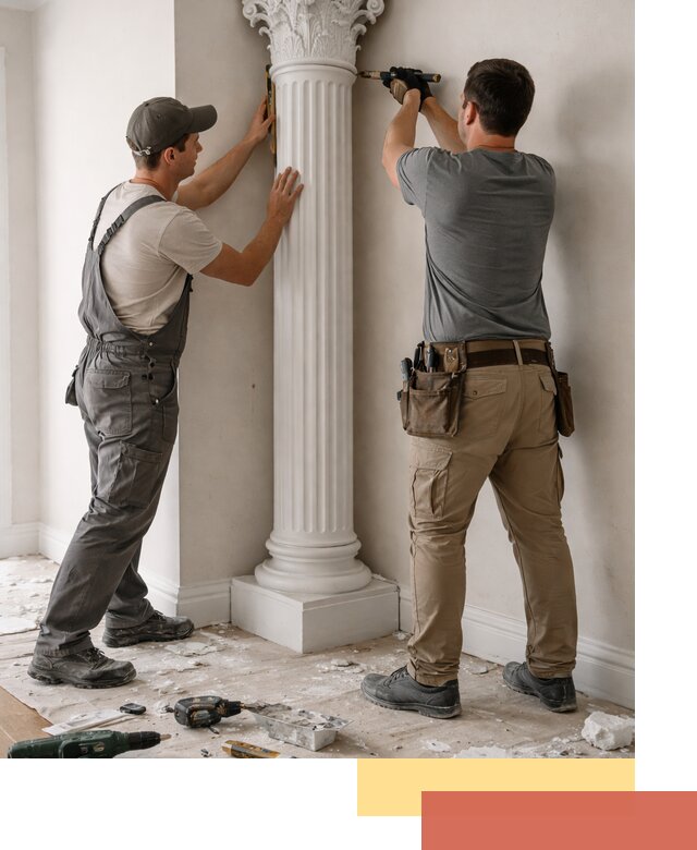 Установка декоративных колонн в Нижнекамске под ключ