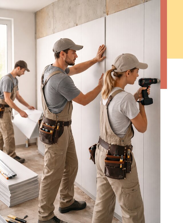 Монтаж ПВХ панелей на стены в Нижнекамске от 456 руб/м2 — быстро и недорого | ОТДЕЛОЧНИК-Нжм