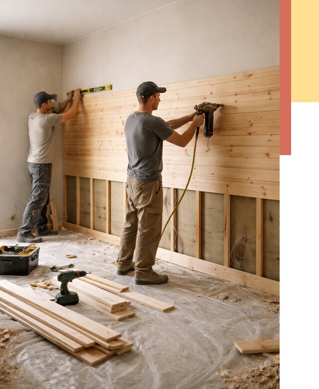 Монтаж деревянной вагонки на стены в Нижнекамске от 7604 руб. | Услуги монтажа вагонки | ОТДЕЛОЧНИК-Нжм