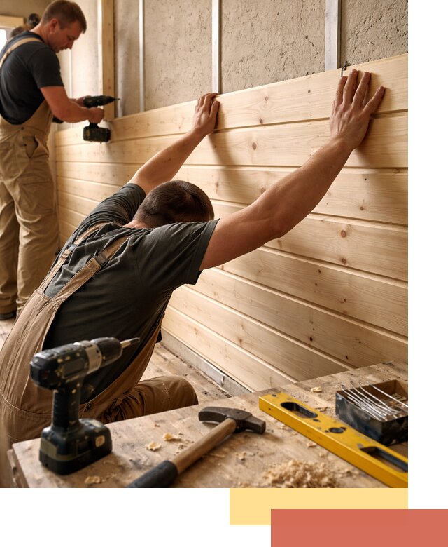 Монтаж деревянной вагонки на стены в Нижнекамске быстро и качественно