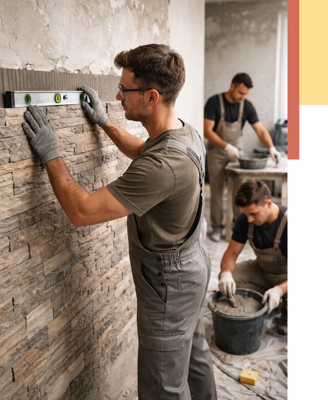 Монтаж искусственного камня в Нижнекамске от 4563 руб. под ключ | ОТДЕЛОЧНИК-Нжм