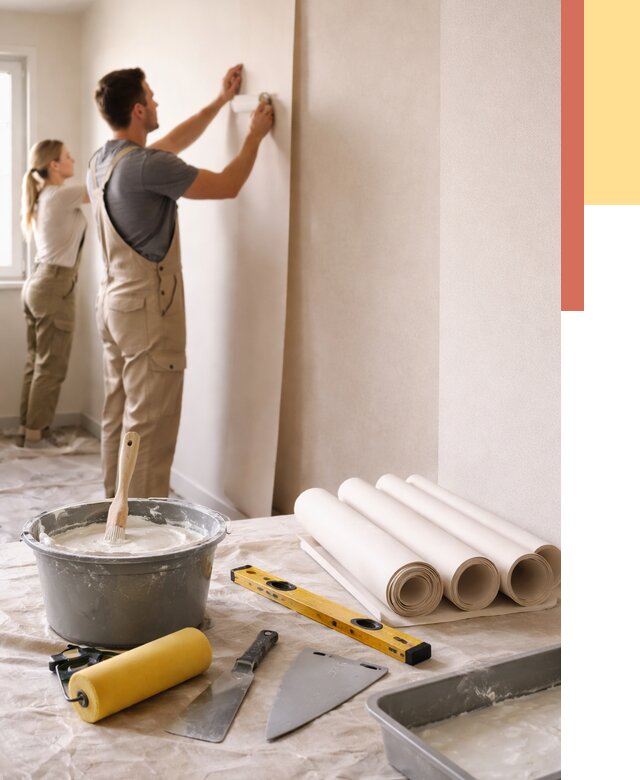 Поклейка бумажных обоев в Нижнекамске от 5576 руб./м2 — быстро и недорого | ОТДЕЛОЧНИК-Нжм