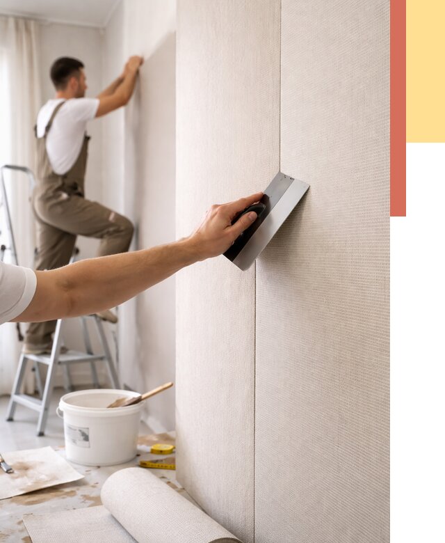 Поклейка текстильных обоев в Нижнекамске от 4563 руб. под ключ | ОТДЕЛОЧНИК-Нжм