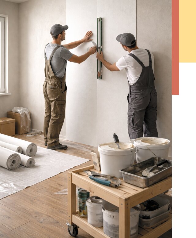 Поклейка стеклообоев в Нижнекамске от 6590 руб. за м2 — быстро и недорого | ОТДЕЛОЧНИК-Нжм