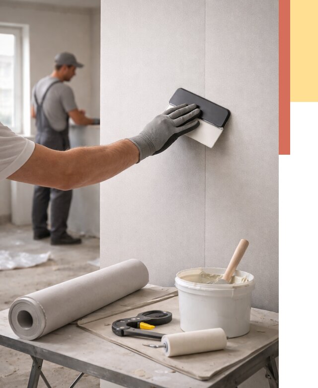 Поклейка обоев под покраску в Нижнекамске от 3549 руб. за м2 | ОТДЕЛОЧНИК-Нжм