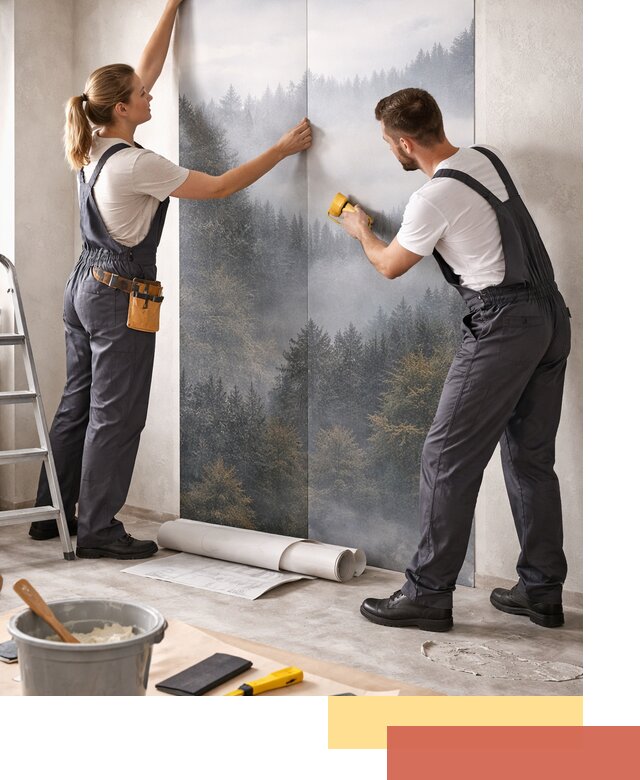 Поклейка фотообоев профессионально в Нижнекамске под ключ