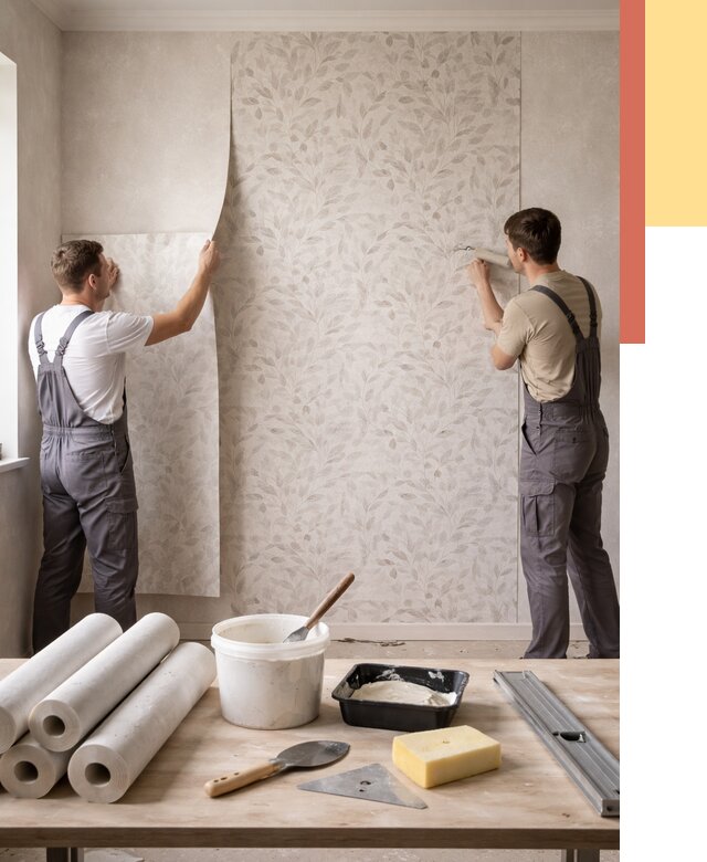 Поклейка обоев с подбором рисунка в Нижнекамске от 3549 руб. | ОТДЕЛОЧНИК-Нжм - быстро и недорого