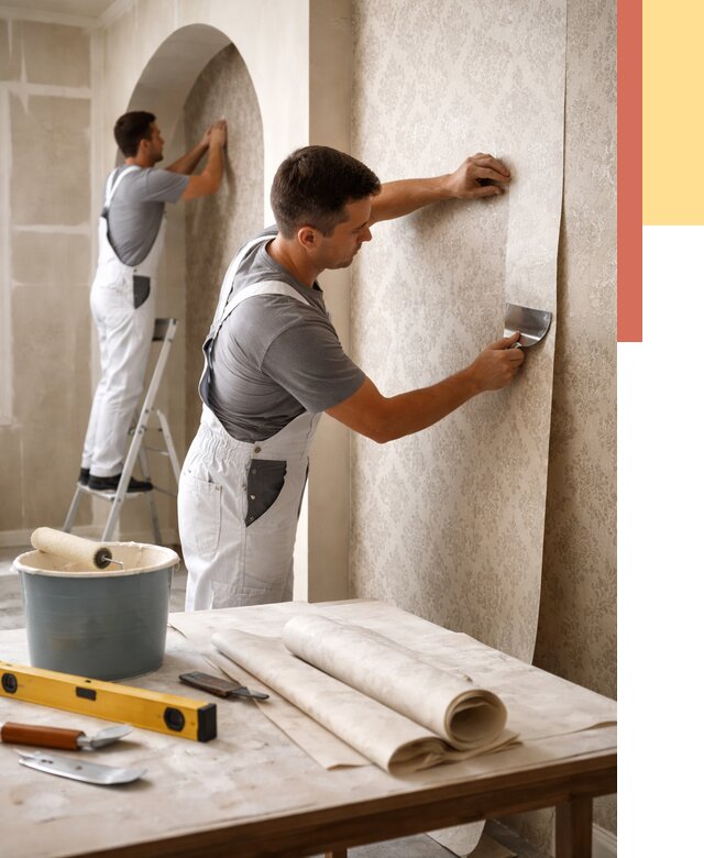 Поклейка обоев на сложные стены в Нижнекамске от 2839 руб. под ключ | ОТДЕЛОЧНИК-Нжм