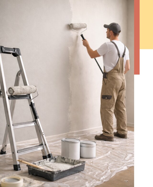 Покраска стен латексной краской в Нижнекамске от 4563 руб. за м2 | ОТДЕЛОЧНИК-Нжм