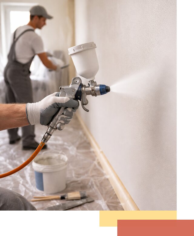 Покраска стен краскопультом в Нижнекамске быстро и качественно