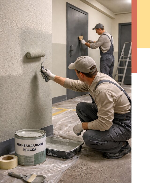 Покраска стен антивандальной краской в Нижнекамске от 4563 руб./м² под ключ | ОТДЕЛОЧНИК-Нжм