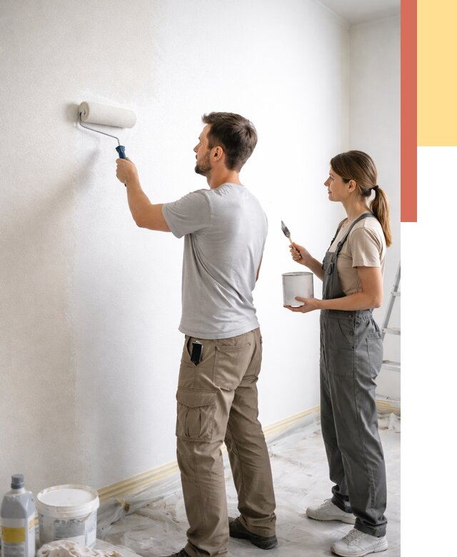 Окраска стен по стеклохолсту в Нижнекамске от 4563 руб/м² под ключ | ОТДЕЛОЧНИК-Нжм