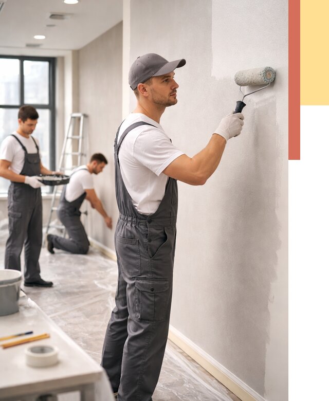 Покраска стен в офисе в Нижнекамске от 8618 руб. — быстро и недорого | ОТДЕЛОЧНИК-Нжм