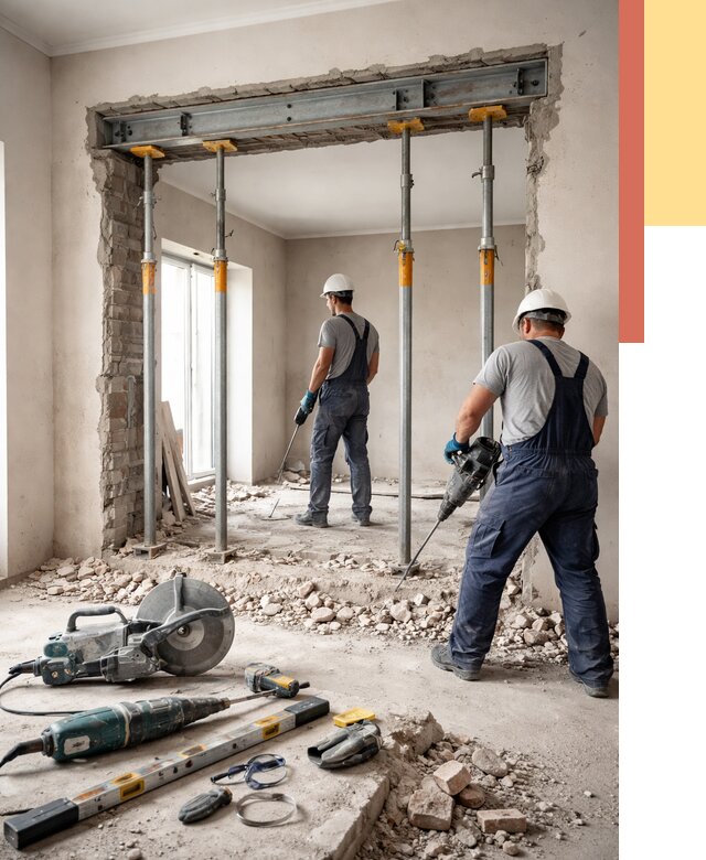 Прорезка проема в стене в Нижнекамске от 4563 руб. — быстро и недорого | ОТДЕЛОЧНИК-Нжм