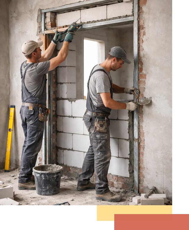 Закладка дверного проема под ключ в Нижнекамске: демонтаж, монтаж, отделка