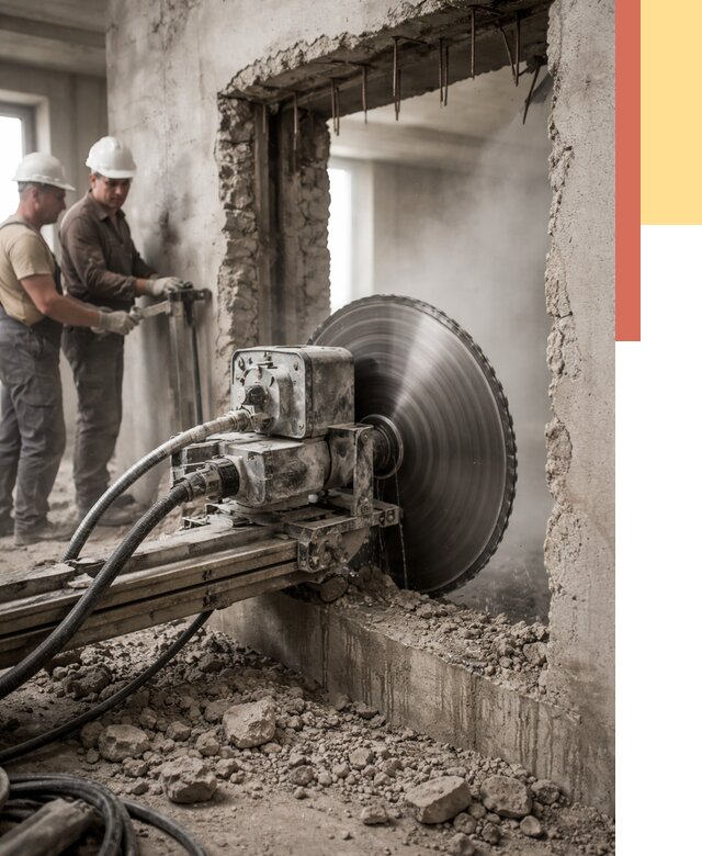 Алмазная резка проемов в Нижнекамске от 4563 руб. быстро и недорого | ОТДЕЛОЧНИК-Нжм