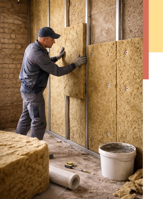 Утепление стен минватой в Нижнекамске от 1369 руб./м2 — недорого и быстро | ОТДЕЛОЧНИК-Нжм