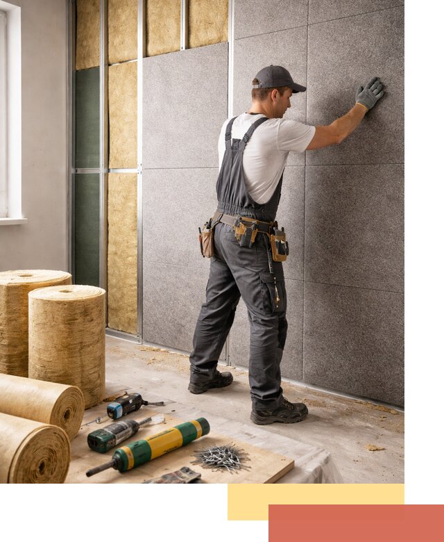 Профессиональная шумоизоляция стен в Нижнекамске для квартиры и офиса