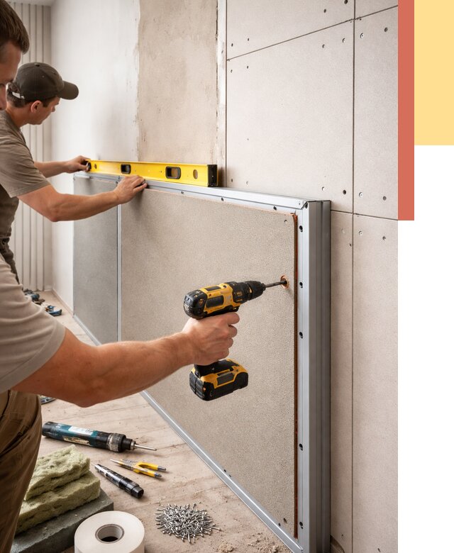 Шумоизоляция стен панелями ЗИПС в Нижнекамске от 2231 руб./м² под ключ | ОТДЕЛОЧНИК-Нжм