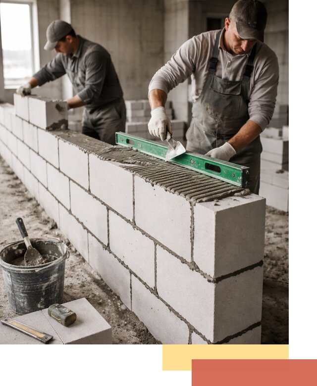 Кладка перегородок из газобетона в Нижнекамске быстро и качественно