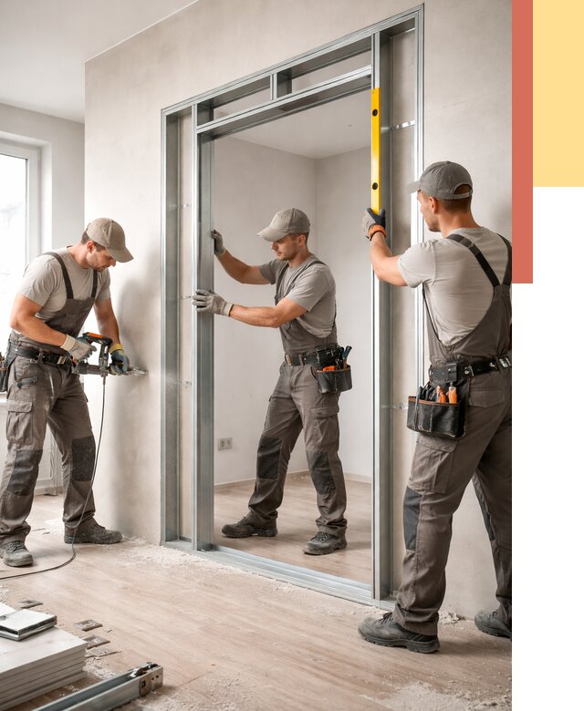 Устройство дверного проема в перегородке в Нижнекамске от 4563 руб. под ключ | ОТДЕЛОЧНИК-Нжм