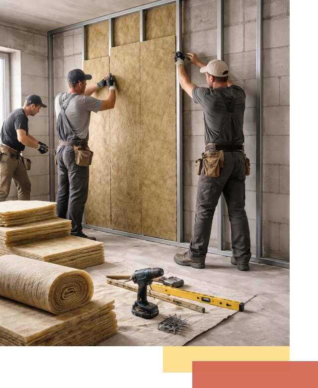 Шумоизоляция перегородок из блоков в Нижнекамске — монтаж и защита шумоизоляцией