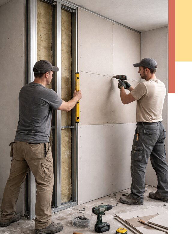 Монтаж двухслойной перегородки из гипсокартона в Нижнекамске от 1470 руб. | ОТДЕЛОЧНИК-Нжм