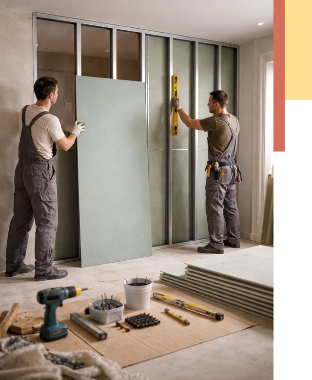 Перегородка из влагостойкого гипсокартона в Нижнекамске от 4867 руб. — монтаж под ключ | ОТДЕЛОЧНИК-Нжм