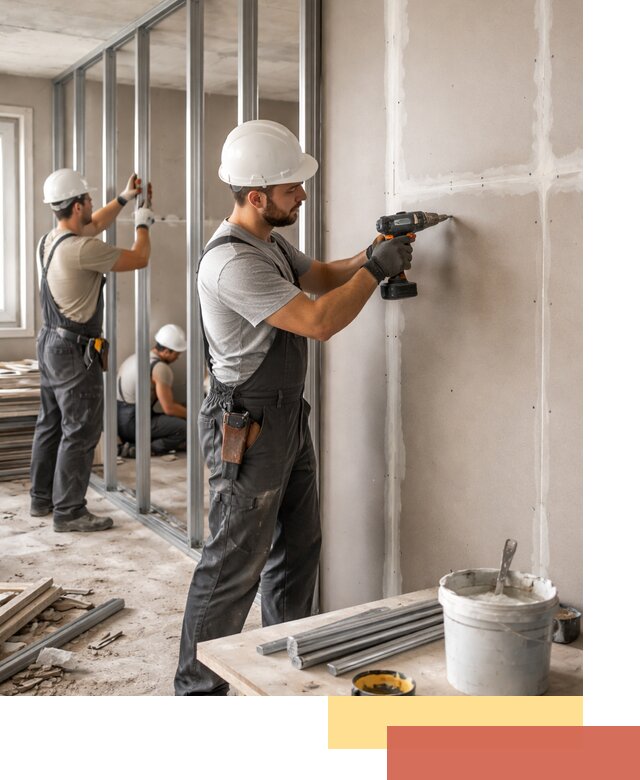 Перегородки из огнестойкого гипсокартона в Нижнекамске под ключ